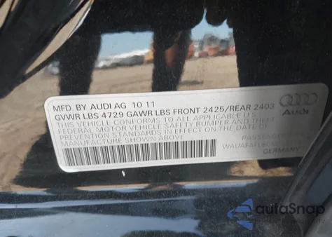 2012 Audi A4 2.0T Premium z USA, uszkodzony, nr VIN WAUAFAFL8CN011228